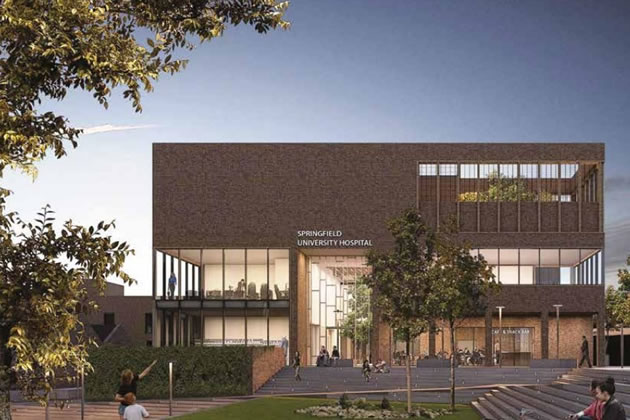 Visualisation of one of the new Springfield Hospital buildings