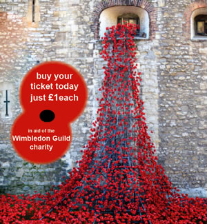 Wimbledon Guild raffling one of the original ceramic flowers